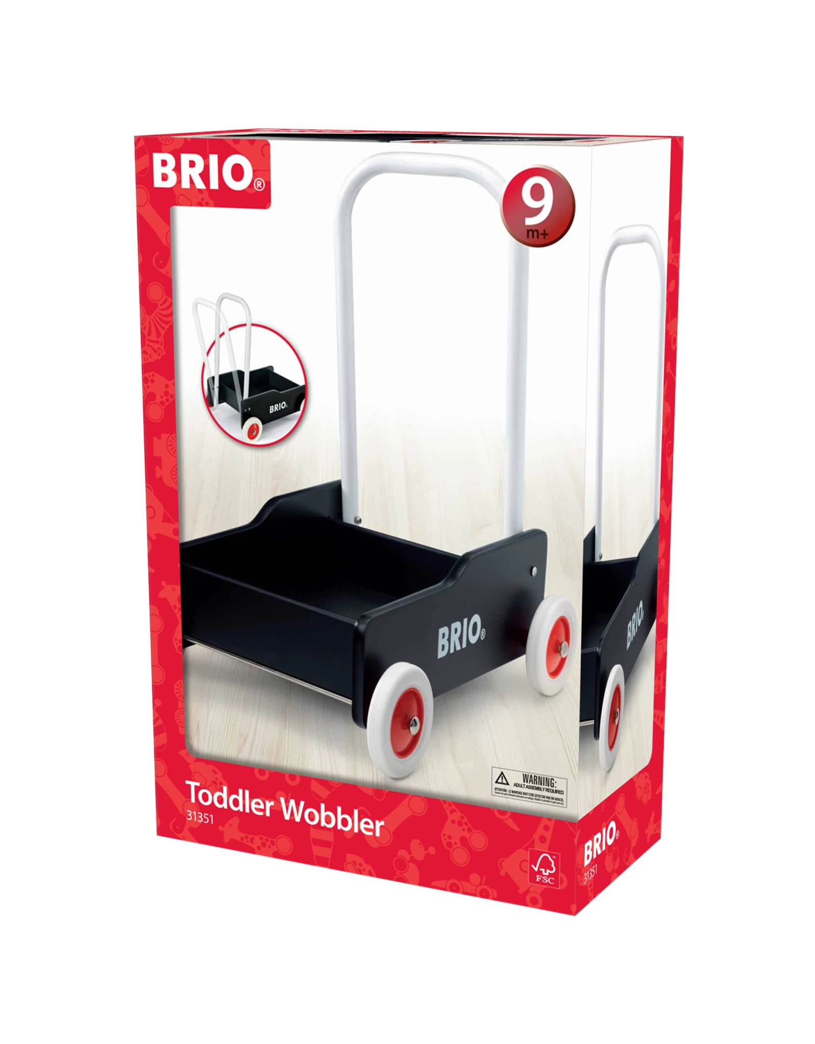 Brio 31351 Zwarte Loopwagen - Toddler Wobbler Black - Afbeelding 2