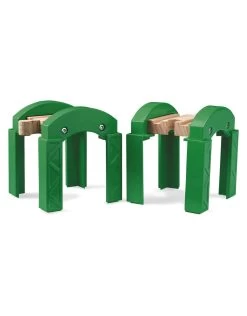 Brio World 33253 Spoorbrug Pijlers Groen - Stacking Tracks Supports