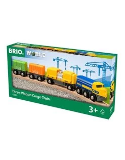 Brio World 33982 Vrachttrein Met 3 Wagons - Three -Wagon Cargo Train