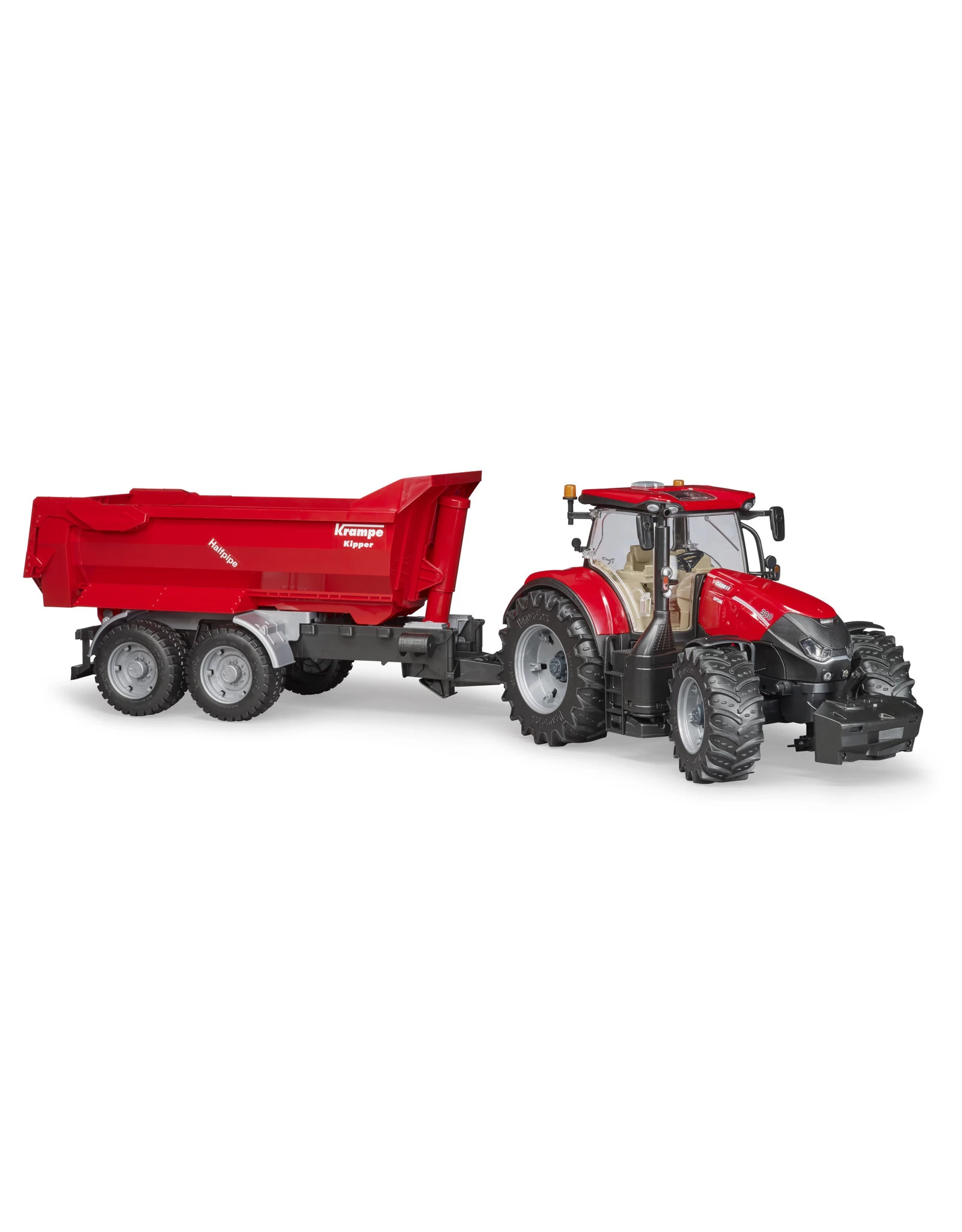 Bruder 03199 Case IH Optum 300CVX Met Krampe Tandem Halfpipe Aanhanger (1:16) - Afbeelding 4