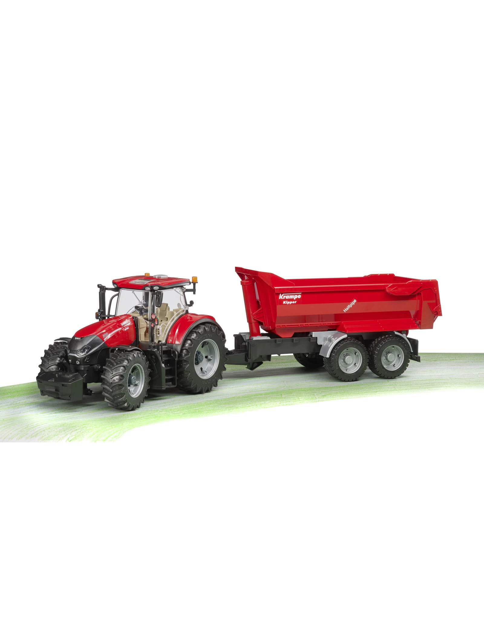 Bruder 03199 Case IH Optum 300CVX Met Krampe Tandem Halfpipe Aanhanger (1:16) - Afbeelding 6
