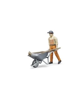 Bruder Bworld 62130 Gemeentewerker Met Kruiwagen, Schep En Bezem