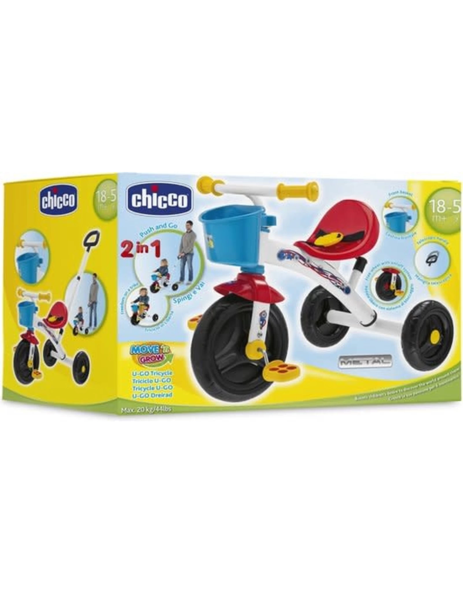 Chicco Driewieler 2 In 1 Rood/Blauw