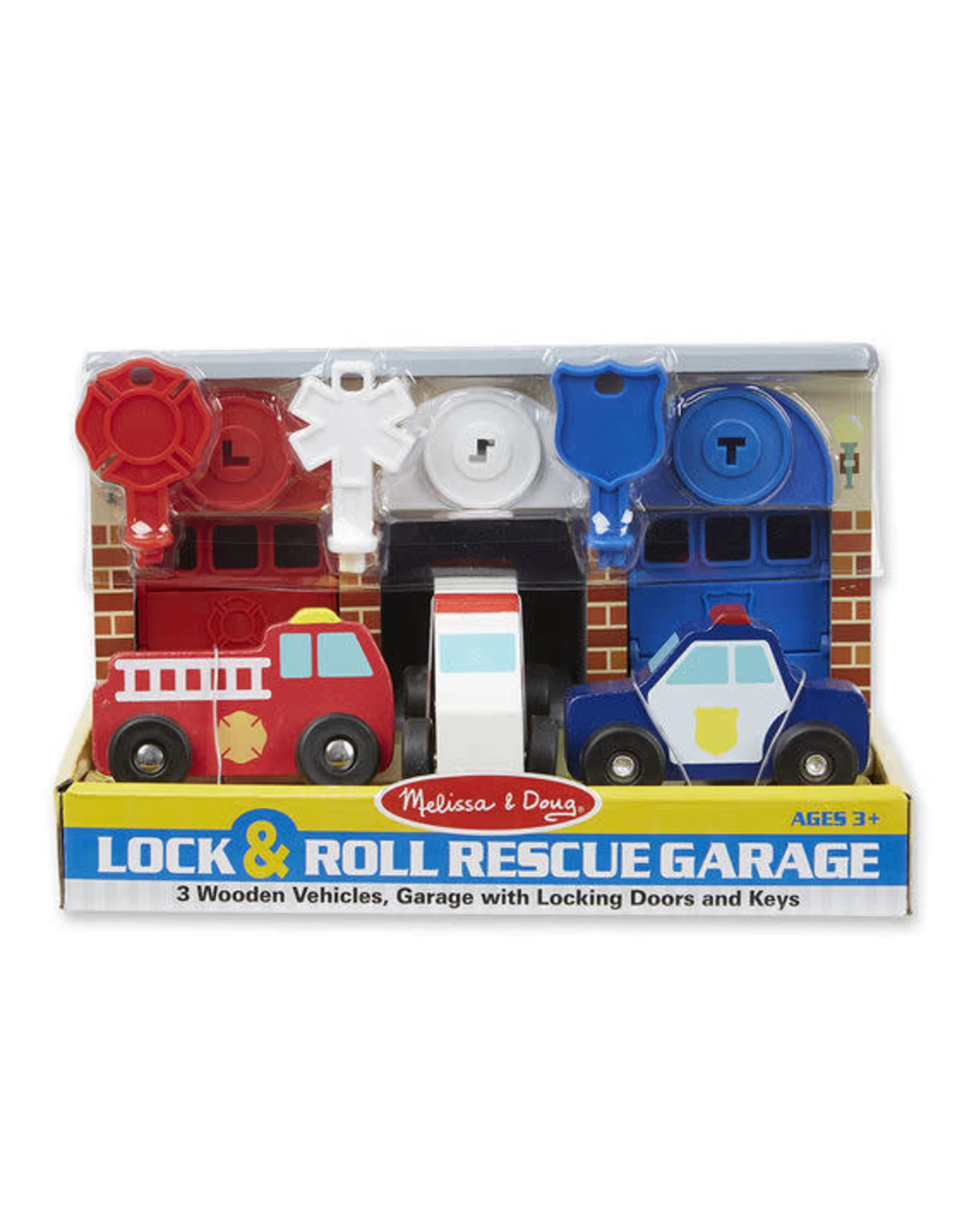 Melissa & Doug Melissa&Doug 14580 Houten Garage Met Sloten En 3 Reddingsvoertuigen - Afbeelding 2