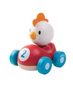 Plan Toys Houten Speelvoertuig Auto Kip - Chicken Racer
