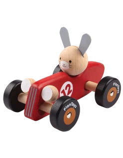 Plan Toys Rabbit Racing Car - Houten Racewagen Konijn