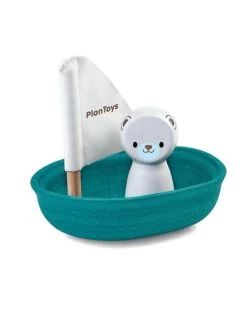 Plan Toys Sailing Boat Polar Bear - Zeilboot Ijsbeer