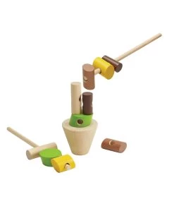 Plan Toys Stacking Logs - Houten Blokken Aan Pen Rijgen